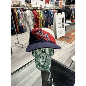 Vintage 1996 USA Olympics Logo Athletic Splash Snapback Hat Cap Atlanta Rare